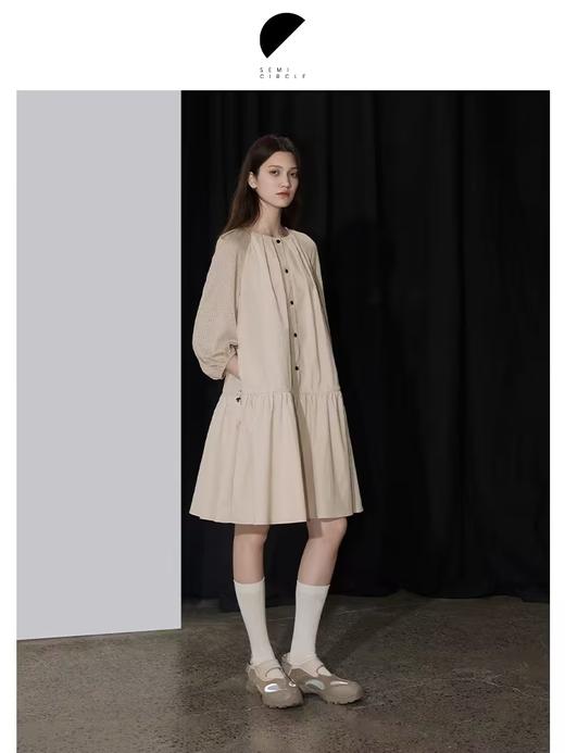 半圆/D24203368/A字裙泡泡袖轻运动连衣裙 商品图2