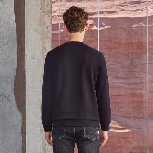 半身缘男装 秋季柔肤舒适保暖字母花纹烫钻卫衣243312M01112877 商品图4