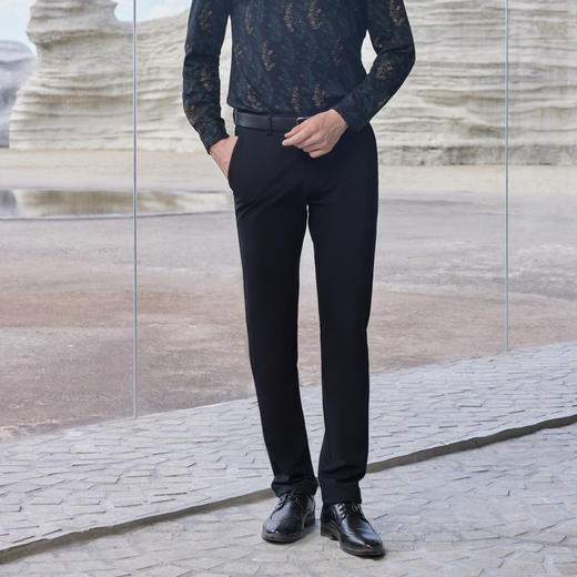 半身缘男裤 秋季舒适亲肤不易皱合体显高显瘦休闲裤253201B10303374 商品图2