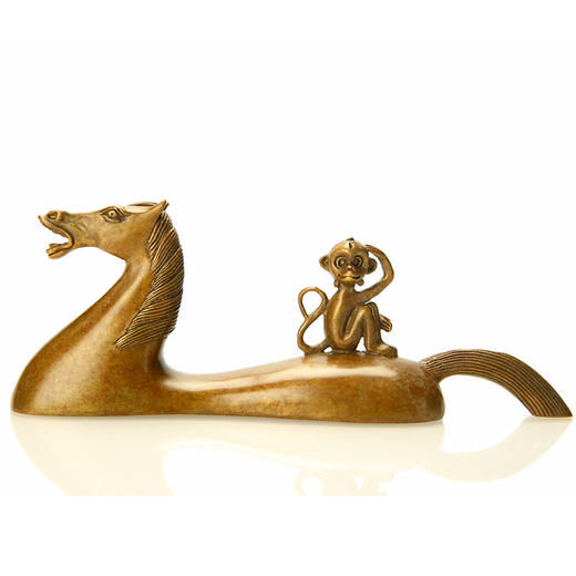 宇达青铜摆件 十二生肖猴《马上封猴镇纸》创意装饰 家居工艺摆件  高6.3cm 商品图1