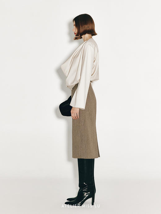 【遗忘河流】荡领设计精纺绵羊毛上衣 商品图1