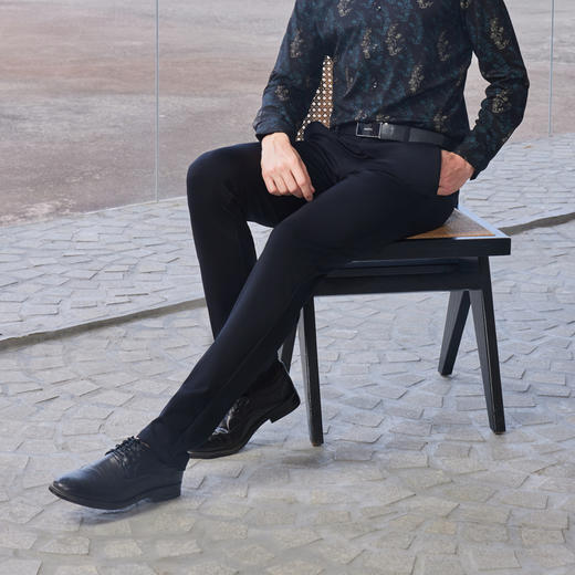 半身缘男裤 秋季舒适亲肤不易皱合体显高显瘦休闲裤253201B10303374 商品图3