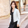 雀说高端仿醋酸缎面西装短外套新款小个子外搭无领西服上衣AL5205 商品缩略图1