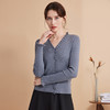 EITIE爱特爱秋新款气质修身高级感木耳边修饰针织衫D2401419 商品缩略图6