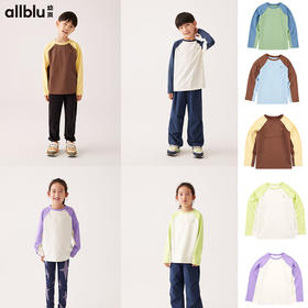 【格子绒速干】幼岚童装挡风保暖插肩袖T恤24秋季新款儿童男女童