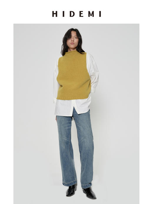 HIDEMI 多重水洗可拆卸腰带式阔腿九分裤牛仔裤 商品图7