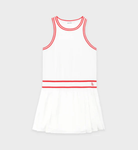 Sporty & Rich - SRC Phoebe Dress - White/Bright Red - 女装 - 连身裙 - 白色