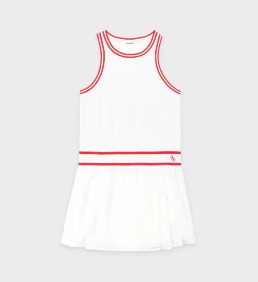 Sporty & Rich - SRC Phoebe Dress - White/Bright Red - 女装 - 连身裙 - 白色 商品图0