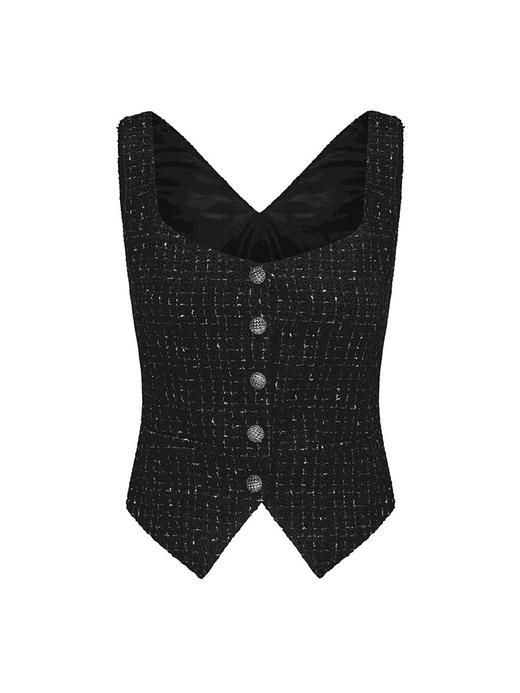 【墨恋】法式粗花呢马甲上衣 商品图4