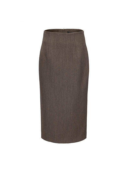 【酒香可可】绵羊毛高腰直身半裙 商品图4