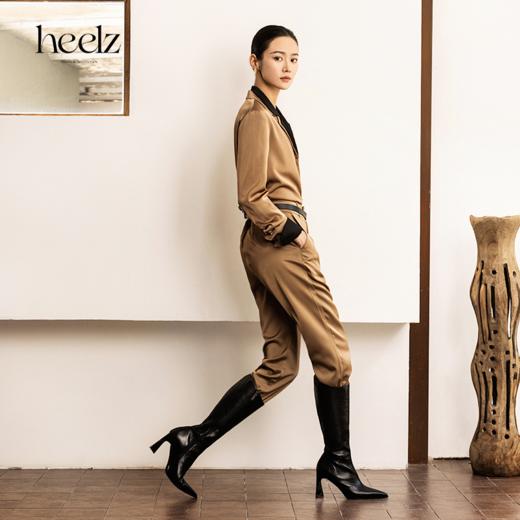 heelz设计师手工鞋履 ｜酷飒小牛皮尖头高跟骑士靴8.5公分 商品图1