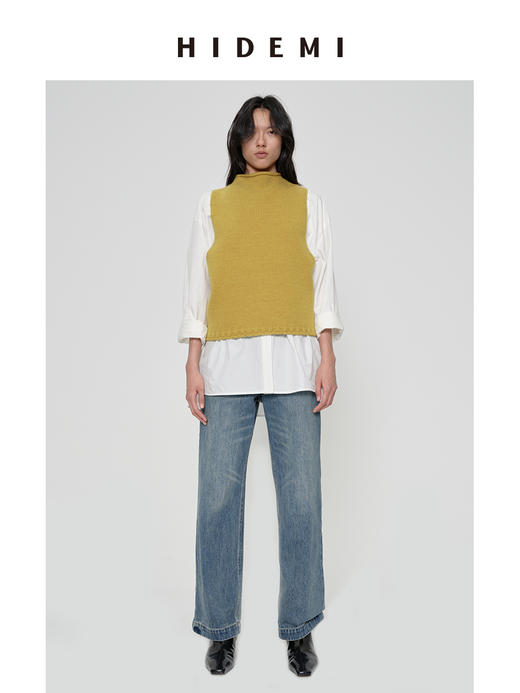 HIDEMI 多重水洗可拆卸腰带式阔腿九分裤牛仔裤 商品图6