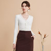 EITIE爱特爱秋新款气质修身高级感木耳边修饰针织衫D2401419 商品缩略图3