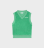 Sporty & Rich - Serif Logo Terry Vest  - Verde/White - 女装 - 背心 - 绿色 商品缩略图0