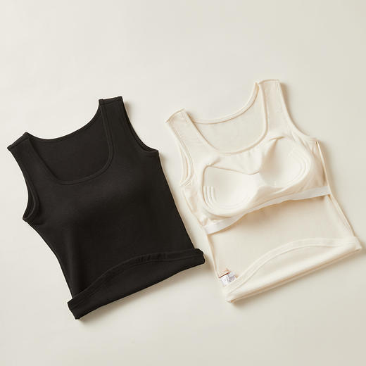 54051  inandon山羊绒桑蚕丝混纺软糯保暖内搭冬季背心带胸垫 商品图6