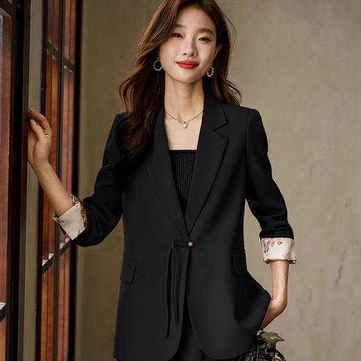 雀说新中式国风西装新款职业装气质女神范休闲西服外套AL 商品图2