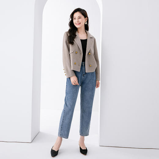 Avann短款西装领100%羊毛双面呢外套609 商品图3