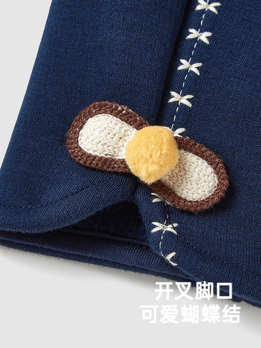 英氏儿童裤子女童秋冬针织打底裤加绒保暖裤2024新款YRKDJ4Q577A 商品图3