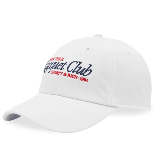 Sporty & Rich - 94 Racquet Club Embroidered Hat - White/Navy/Bright Red - 女装 - 帽子 - 白色 商品图0