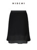 HIDEMI 极简法式松紧腰双层砂洗缎面中裙半身裙 复古黑/复古红/复古绿 商品缩略图11