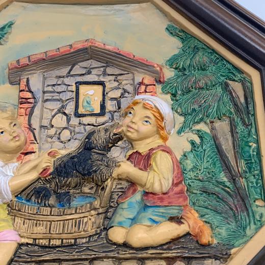 意大利中古浮雕八角挂画 商品图1