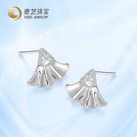 裙袂飞扬铂金Pt950耳钉