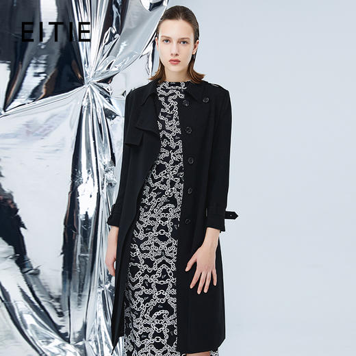 EITIE爱特爱秋季新款酷感经典通勤长款风衣外套7504210 商品图0