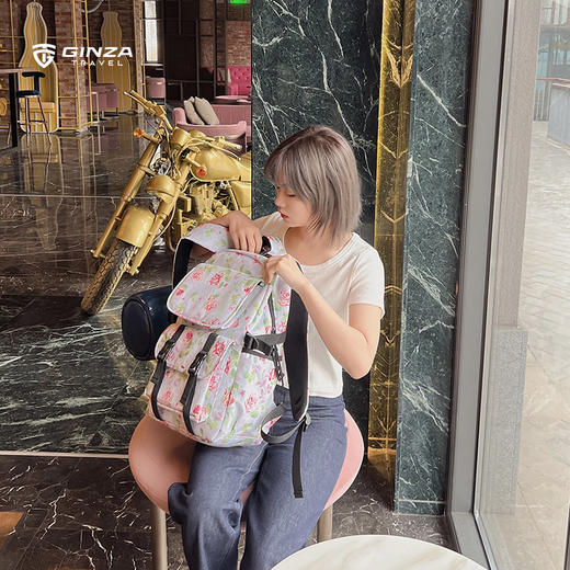 银座印花双肩休闲背包学生书包B20056系列 商品图11