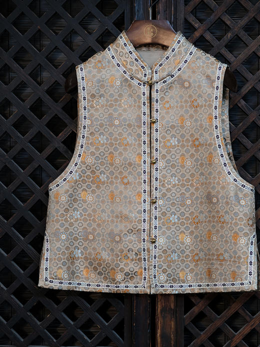 下架不制作了// 盛唐婧 |中式国风冰梅纹对襟马甲 商品图1