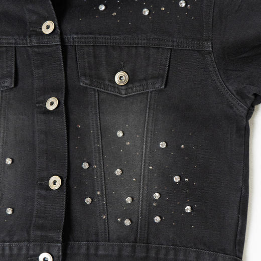 YKYB秋季新款潮流男女烫钻牛仔外套休闲百搭夹克 商品图5