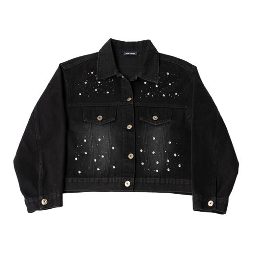 YKYB秋季新款潮流男女烫钻牛仔外套休闲百搭夹克 商品图6