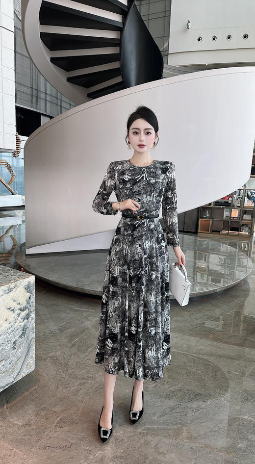 顺圣紫、漆黑色~连衣裙HJ3S57 商品图2