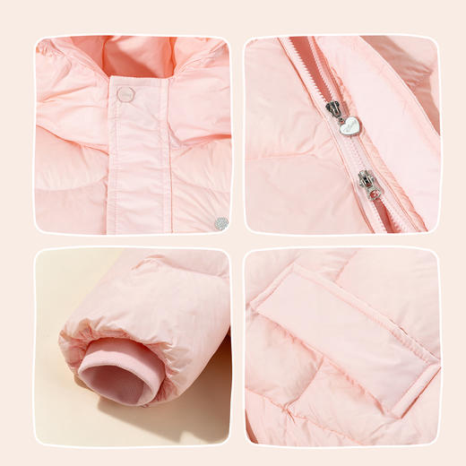 Disney/迪士尼女童时尚宝宝羽绒外套连帽防风加厚保暖秋冬羽绒服ZD4DS008 商品图10