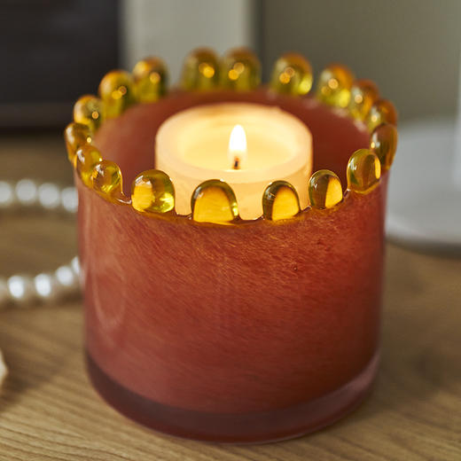 碧轩彩色花边直筒圆柱花瓶轻奢高级感香薰玻璃器皿软装居家台面瓶 商品图3