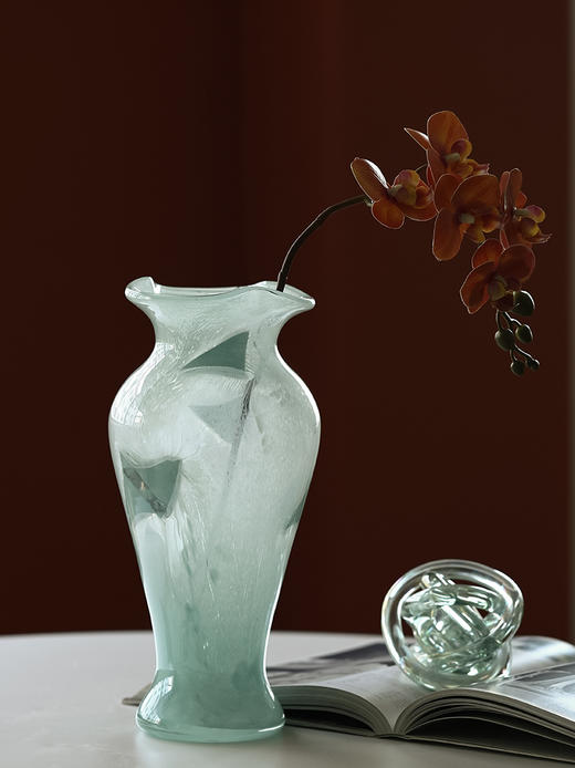 法式中古风芬顿蓝色不规则磁粉花瓶 ins中国风鲜花餐桌电视柜装饰 商品图4