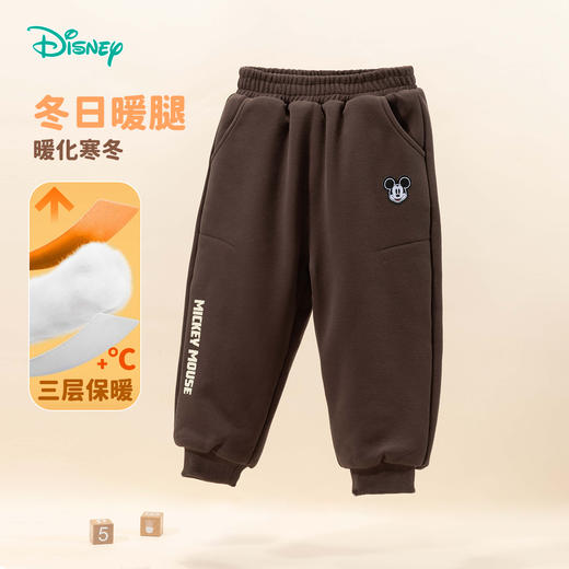  迪士尼男宝宝秋冬款夹棉保暖长裤ZD4DK019 商品图1