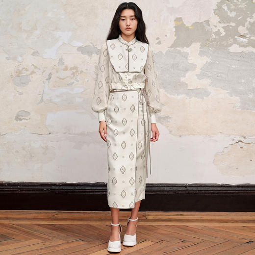 国风新中式衬衫长袖可拆卸衬衣修身上衣女 商品图2