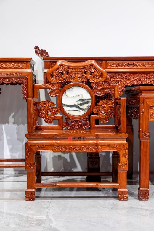 红桥红  家具严选  缅甸花梨（大果紫檀）【277 灵芝中堂 六件套】 商品图3