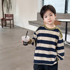 艾摩贝贝儿童2024秋款拼色长袖上衣男童宝宝洋气宽松棉质条纹卫衣 商品缩略图1