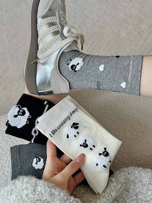 <曾小咸推荐> 卡通小羊羔中筒袜  商品图1