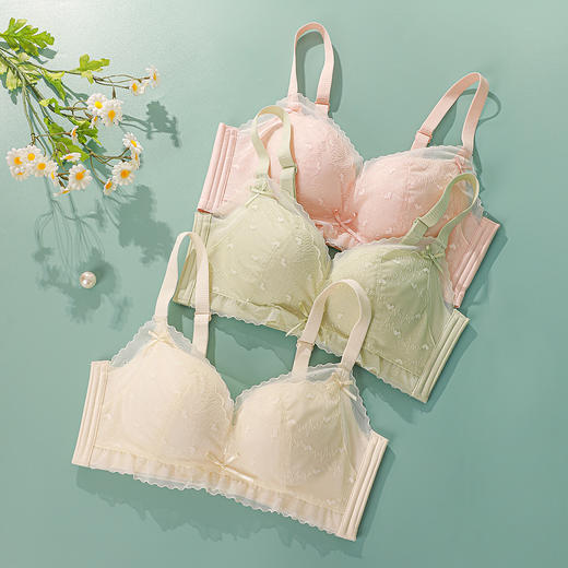 【多款可选】熳洁儿 小胸聚拢文胸显大不空杯甜美舒适无钢圈蕾丝24261523/24261525/24261535 商品图10