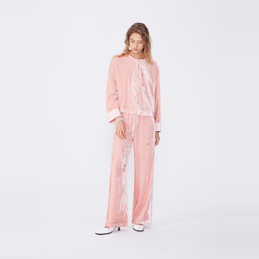 NEELLY纳俪2024秋商场同款新中式粉色上衣女新款盘扣休闲短外套N24083C01141 商品图2