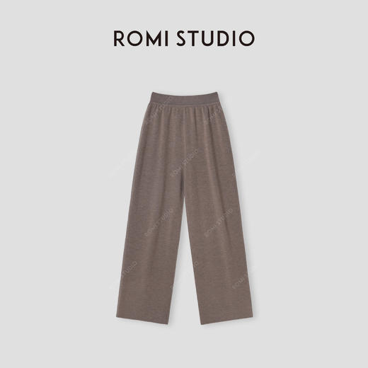 ROMI STUDIO“轻盈姿态”16针100%绵羊毛扬子纱直筒休闲裤 421K7105 商品图0