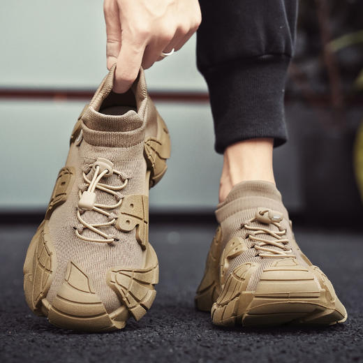 直播款轻便男鞋低帮套脚橡胶底袜子鞋超轻运动跑步跨境男跑鞋潮男 商品图2