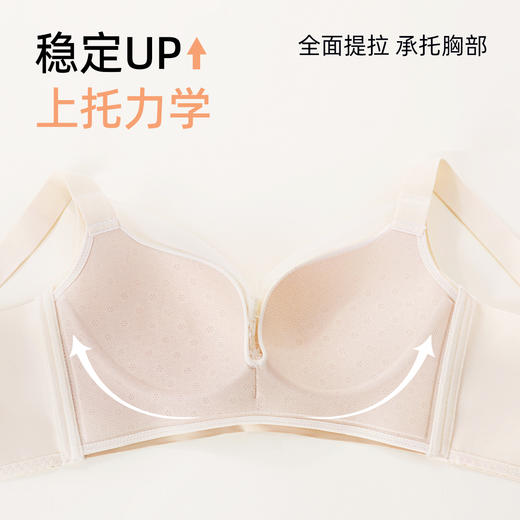 【大胸显小BC杯】熳洁儿无钢圈薄款文胸撞色蕾丝承托防下垂收副乳内衣女24761508 商品图4