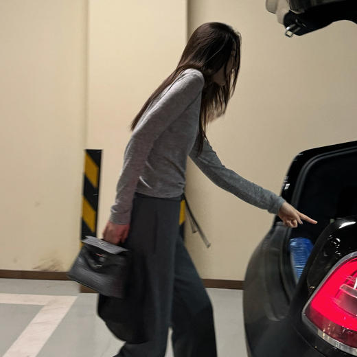 ROMI STUDIO“格雷高知”16针超细水溶羊毛肌理长袖针织T恤431G9147 商品图3