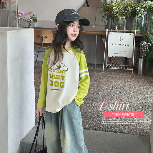 【130-165】【史努比】女童春秋款双条插袖长袖T恤 商品图2