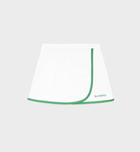 Sporty & Rich - Serif Logo Embroidered Wrap Skirt - White/Verde - 女装 - 短裙 - 白色/绿色