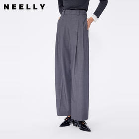 NEELLY纳俪2024秋商场同款通勤宽松显瘦休闲裤女新款西装裤长裤N24083H01150