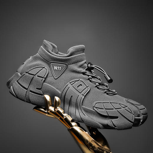 直播款轻便男鞋低帮套脚橡胶底袜子鞋超轻运动跑步跨境男跑鞋潮男 商品图1